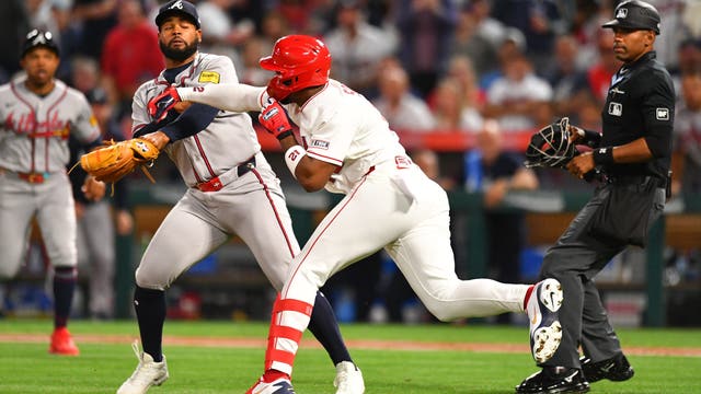 Angels, Braves players get into wild brawl after high pitch to Jorge Soler