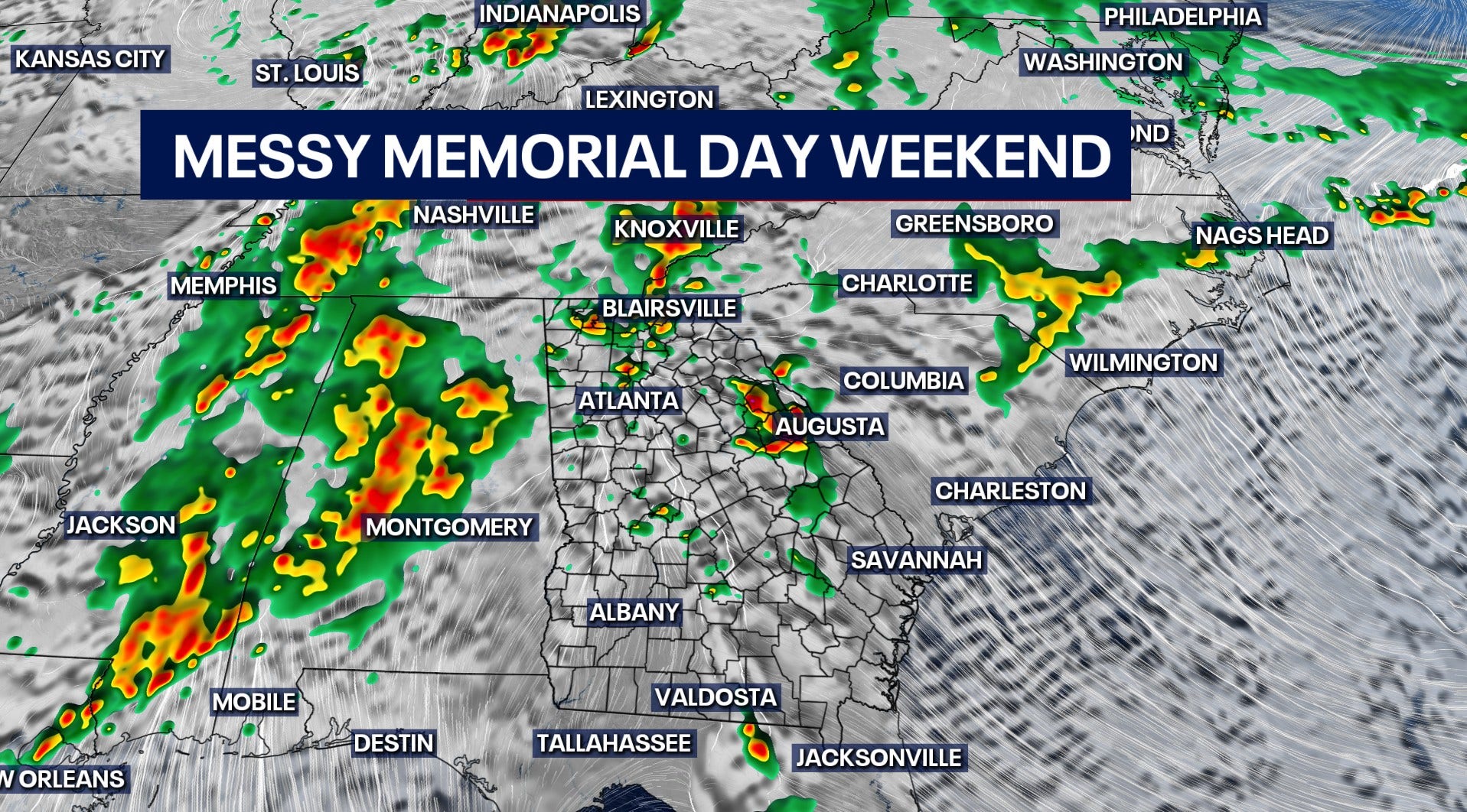 Metro Atlanta holiday weekend weather to bring daily storm rounds