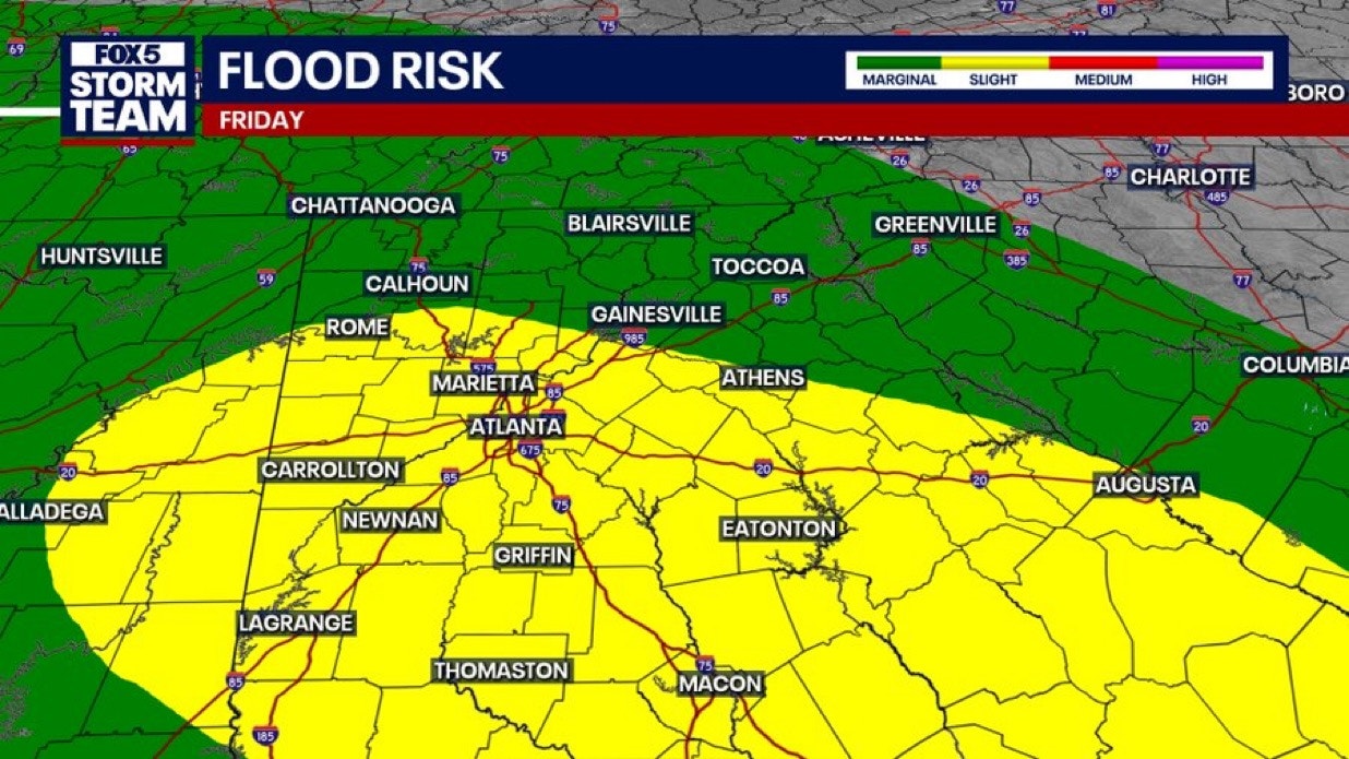 Flash Flood Warning: Risk clears out of North Georgia after heavy downpours