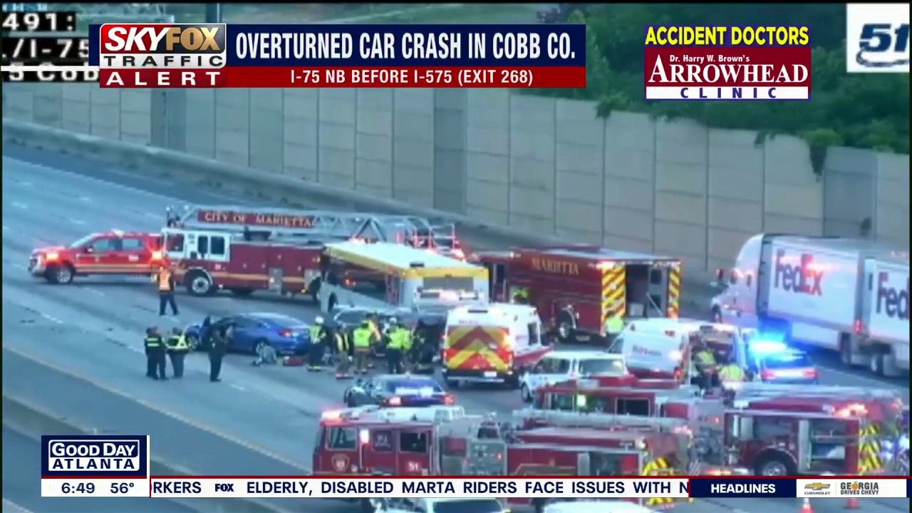 Crash shuts down lanes on I-75NB near I-575, injuries reported