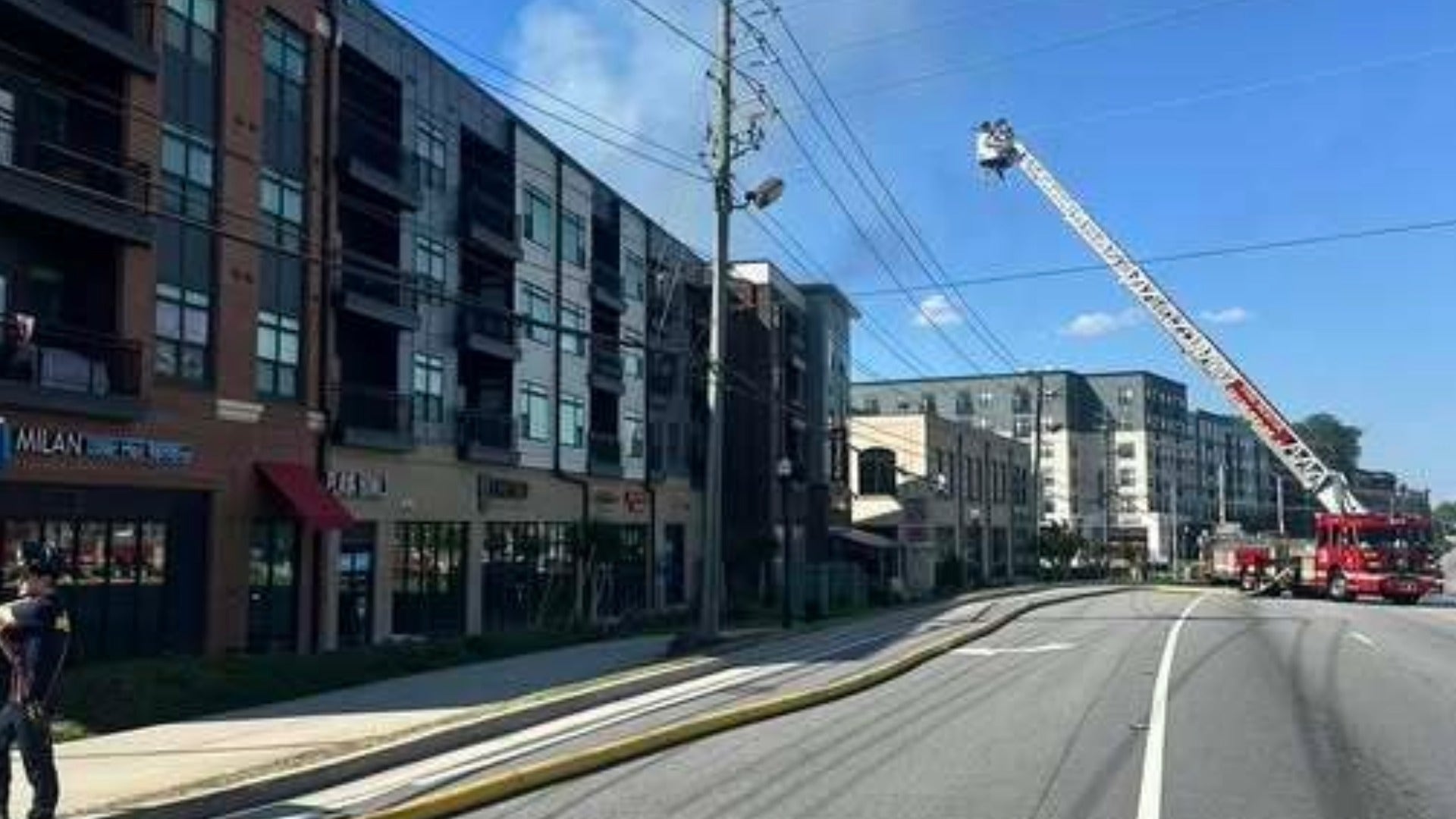 Road closed as crews battle fire at Chamblee complex
