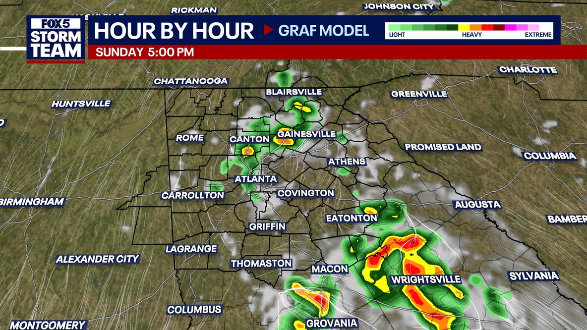Humid afternoon conditions spark scattered North Georgia storms