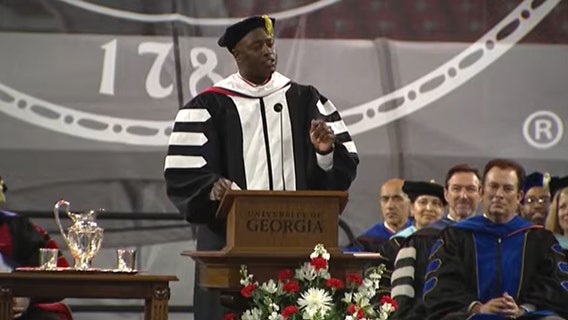 FOX 5's DJ Shockley shares 'patience and perseverance' lessons at UGA graduation