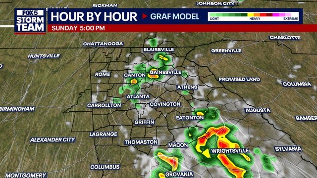 Humid afternoon conditions spark scattered North Georgia storms