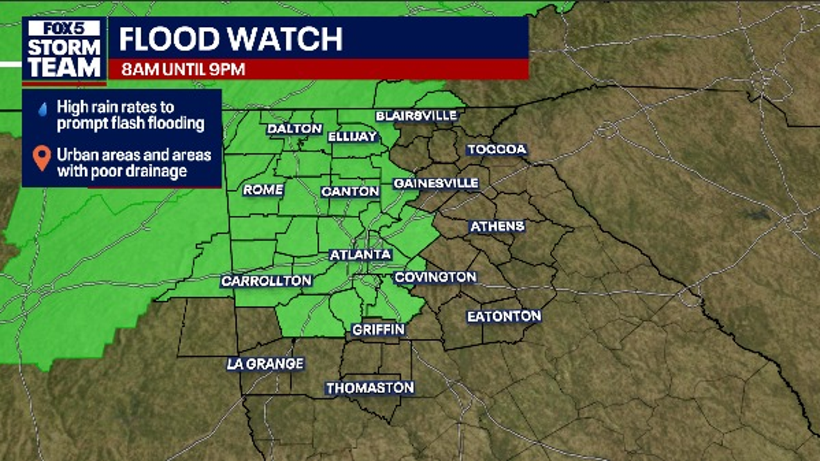 Atlanta weather: Soggy start to week as rain, storms return to Georgia