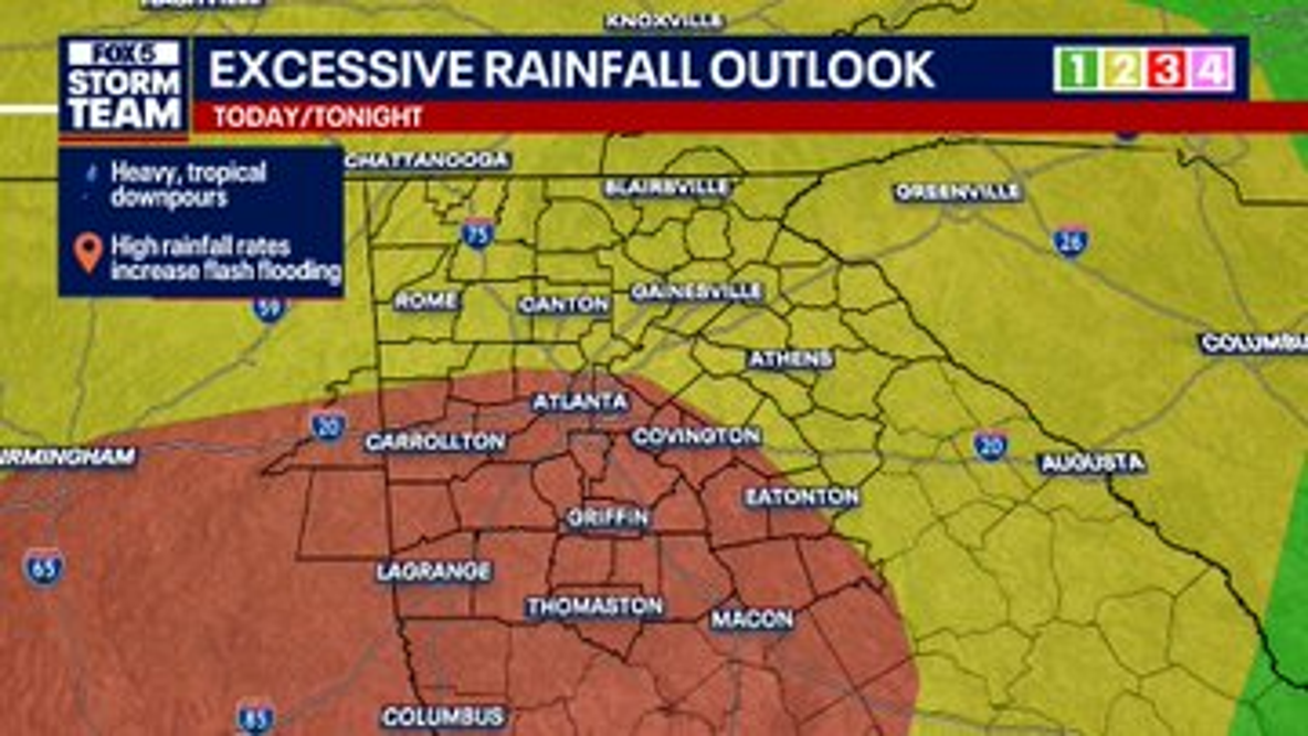 Atlanta weather: Heavy rain, flash flooding threat expected Thursday