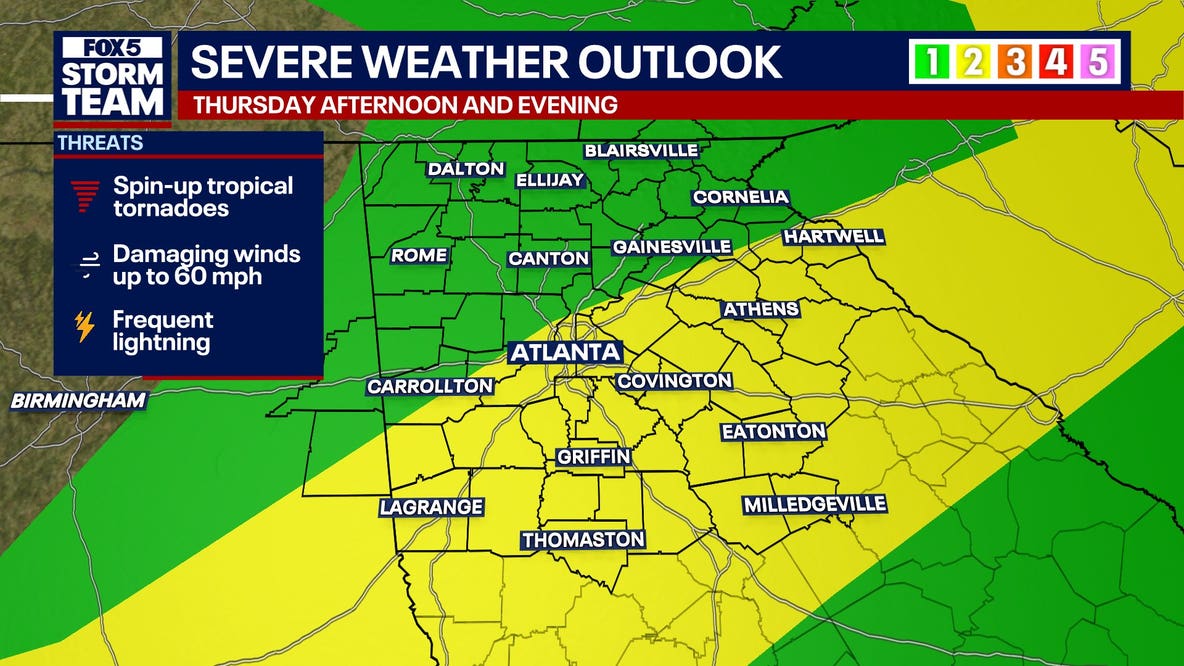 Atlanta weather: Severe weather risk upgraded to Level 2 for Atlanta