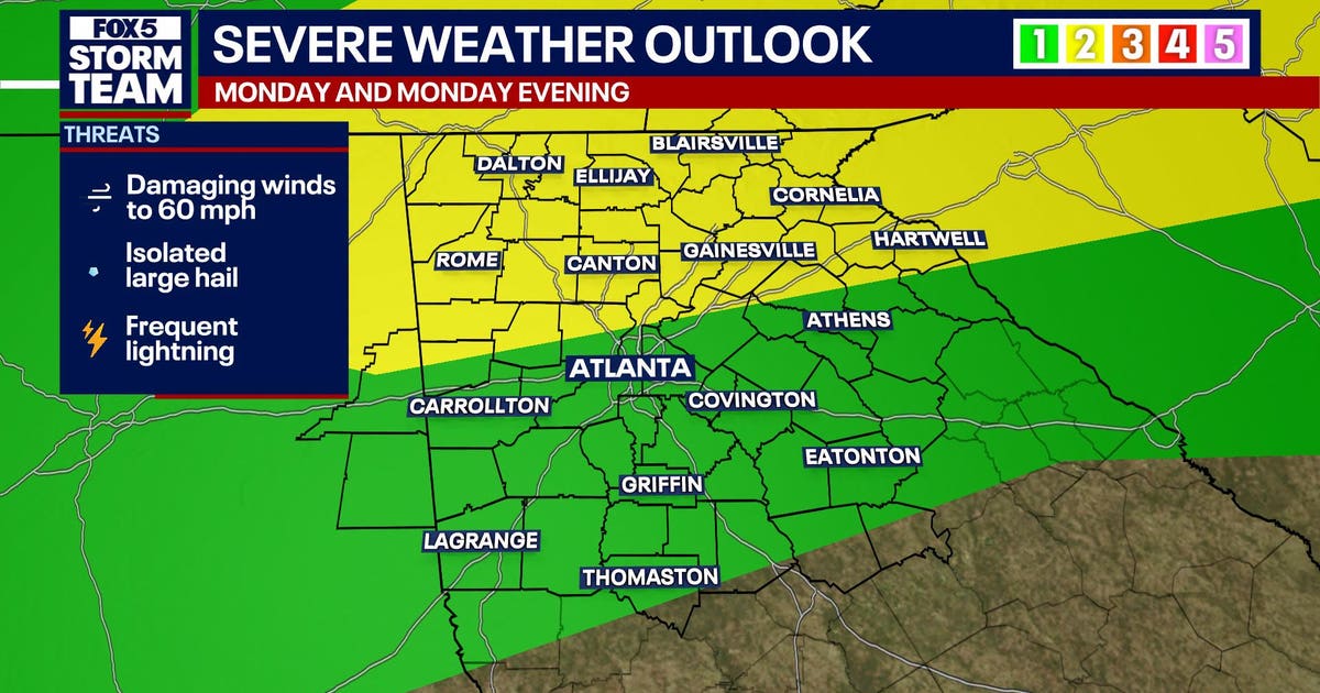 Metro Atlanta facing late night severe storm risk Monday