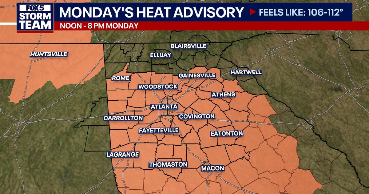 Parts of North Georgia under Monday heat advisory