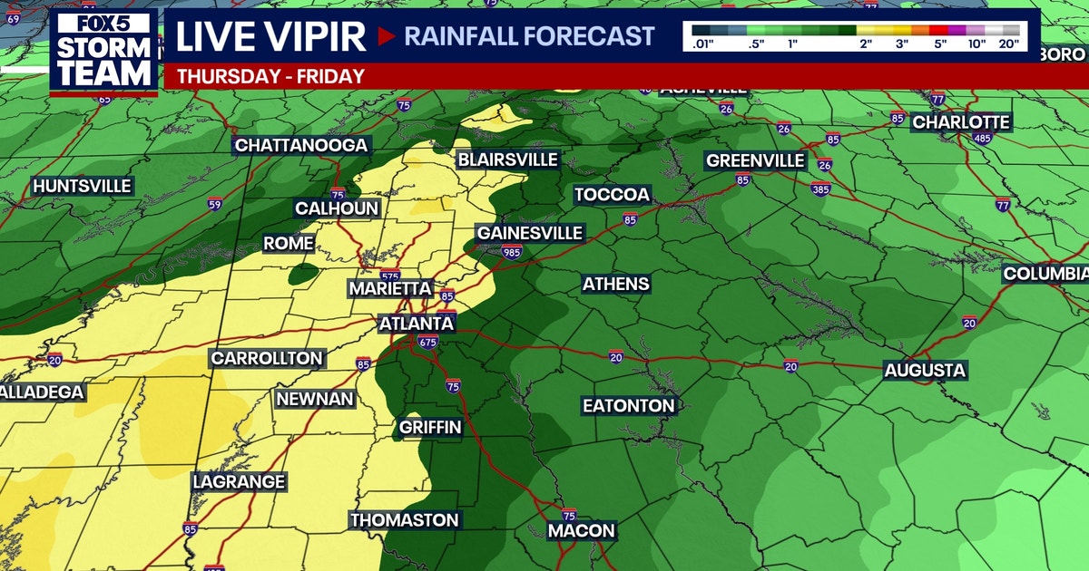 Metro Atlanta weather: Tropical rain moves into Georgia bringing flash flood risks