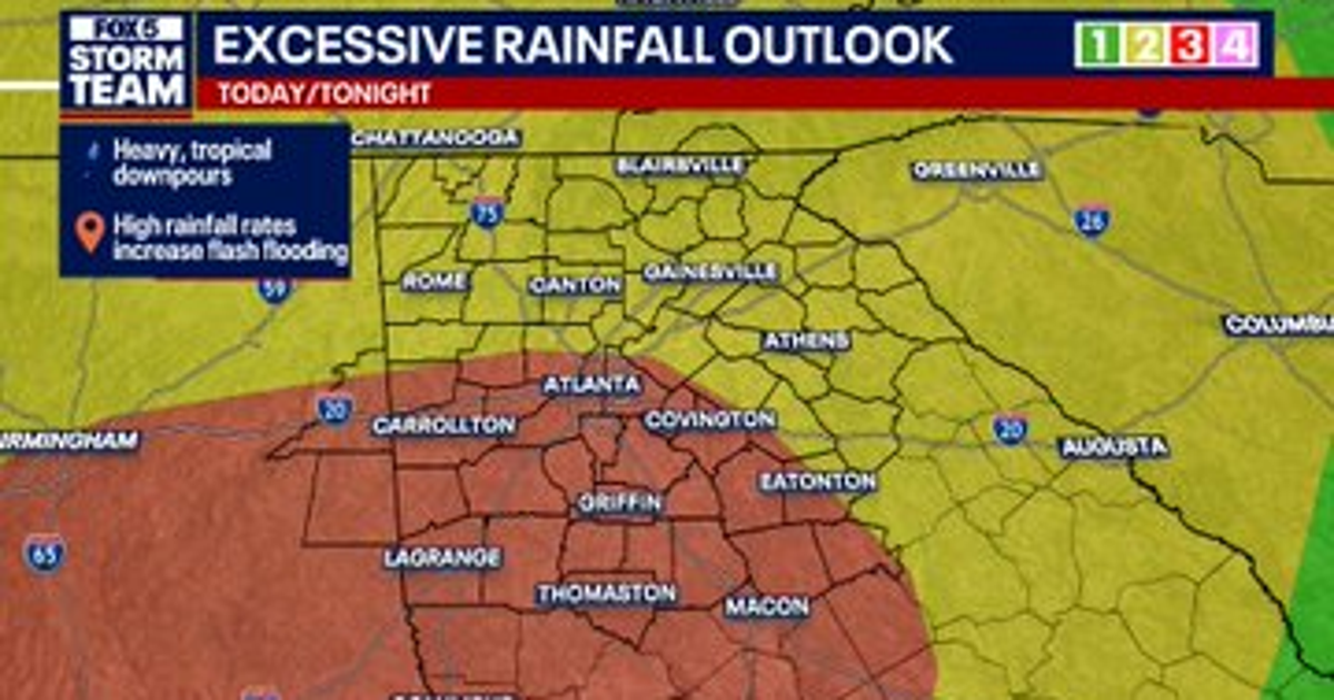 Atlanta weather: Heavy rain, flash flooding threat expected Thursday