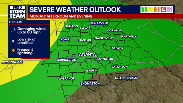 Strong storms moving across Georgia state line bring high winds and lightning
