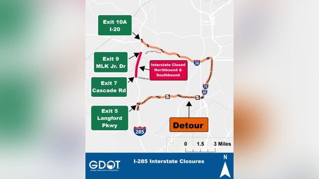 I-285 weekend closure: All lanes shutting down on part of westside