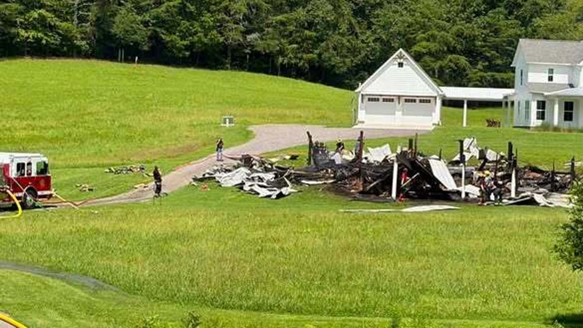 Catoosa County barn fire destroys structure, truck and tractor