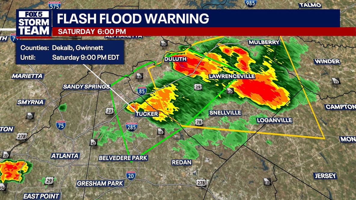 Severe storms trigger flash flood warning across metro Atlanta counties