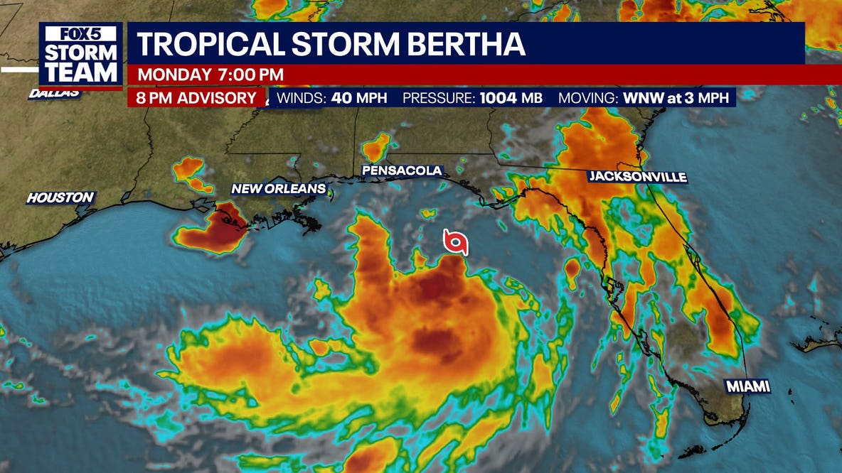 Tropical Storm Bertha forms, treks along Gulf Coast