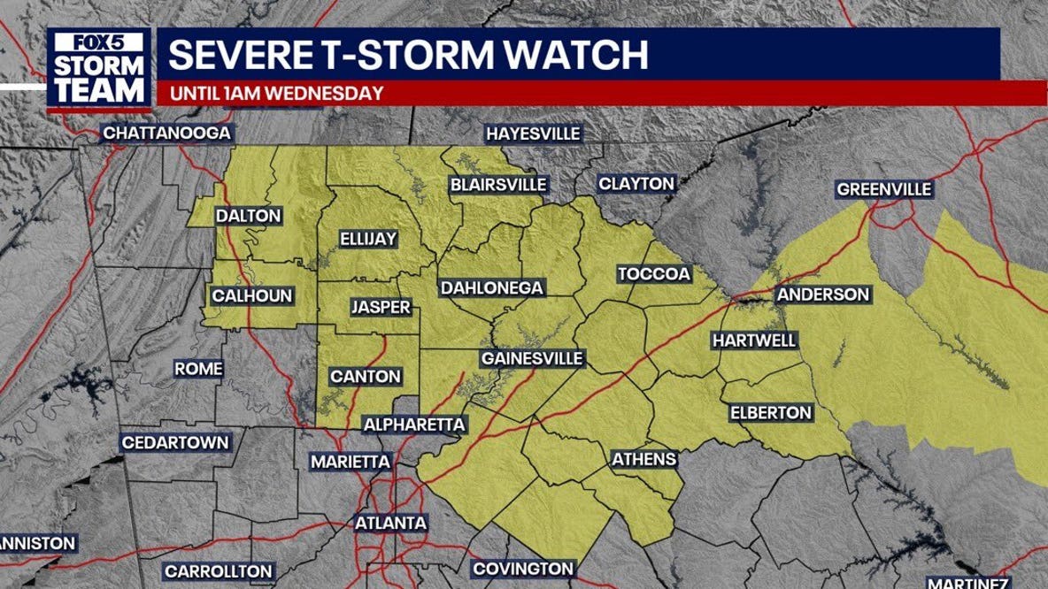 LIVE: Severe storm threat shifts south towards metro Atlanta