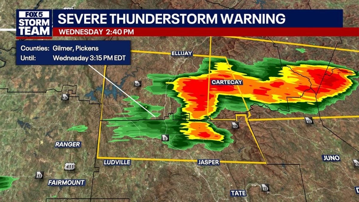 Metro Atlanta weather: Severe Thunderstorm Warning issued