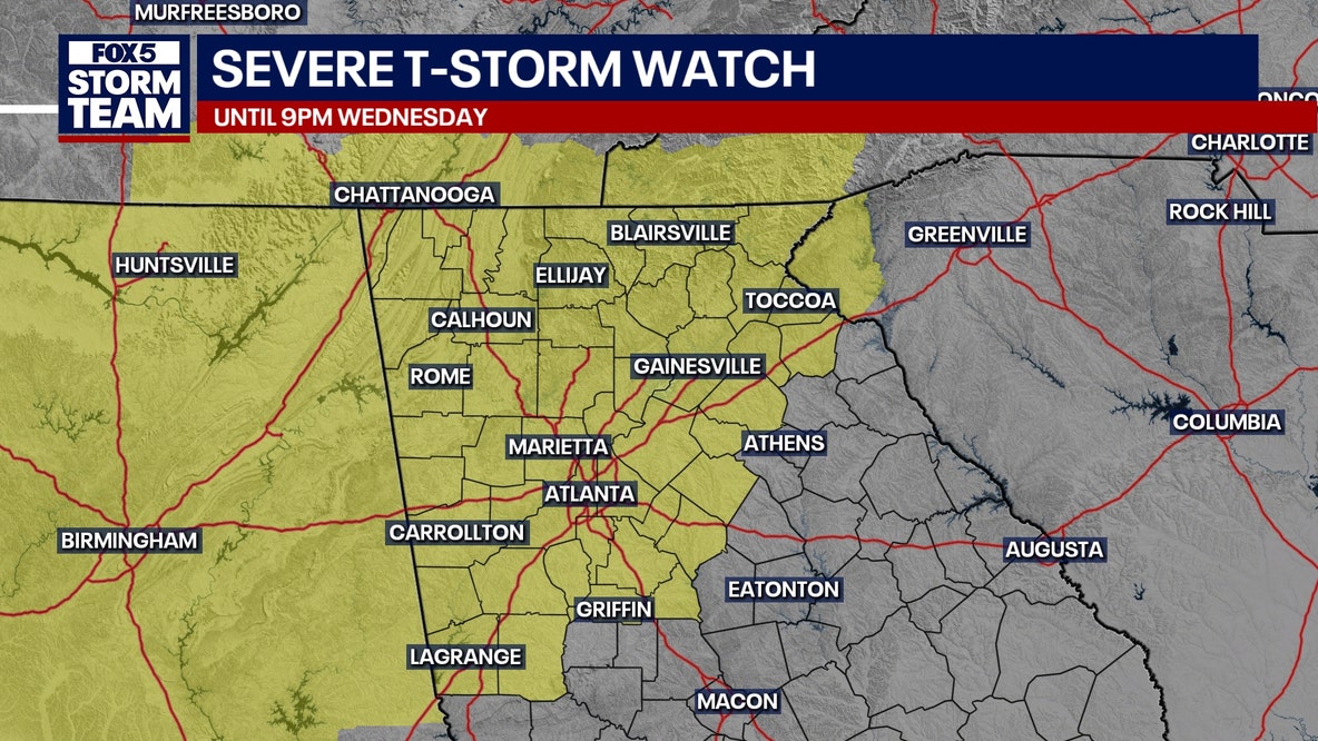 Metro Atlanta weather: Severe Thunderstorm Warning issued