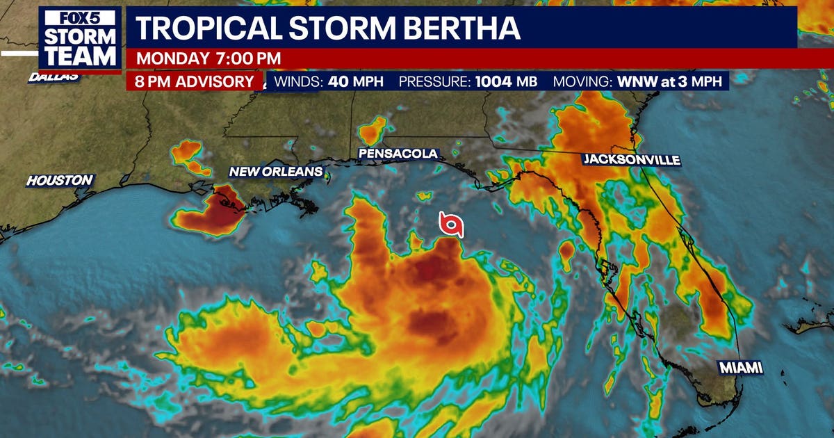 Tropical Storm Bertha forms, treks along Gulf Coast
