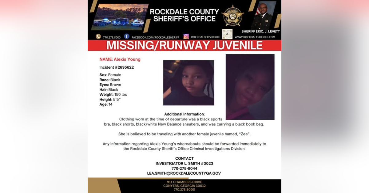 Rockdale deputies searching for missing 14-year-old girl