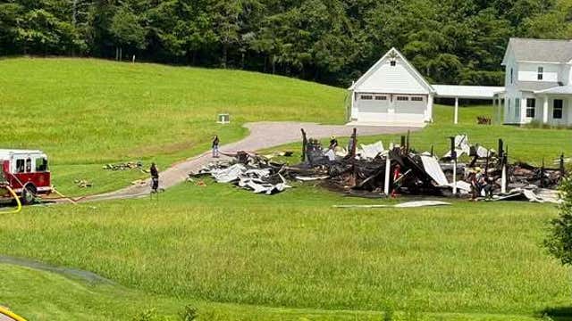 Catoosa County barn fire destroys structure, truck and tractor