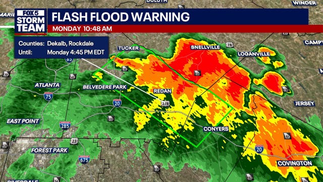 Atlanta weather: Flash flood warning in effect for DeKalb, Rockdale