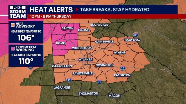 Atlanta weather: Dangerous heat, severe storm threat continues Thursday