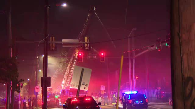 Atlanta fire crews battle blaze off Woodward Avenue