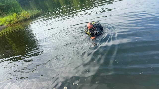 Submerged vehicle in Lake Sinclair in Middle Georgia