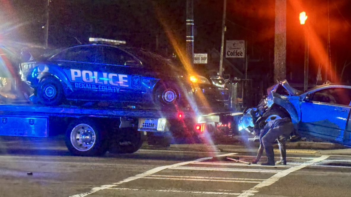 DeKalb County police car involved in early morning crash