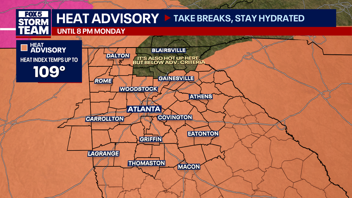 Heat advisory extended: Index values could top 110 degrees
