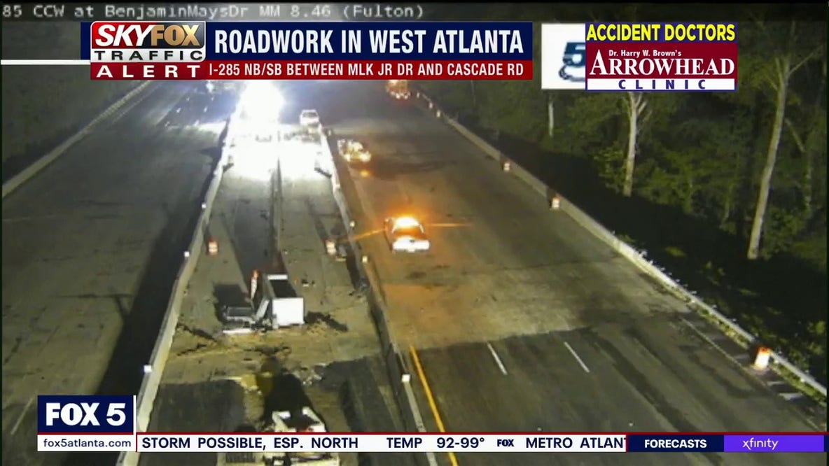I-285 reopening on Atlanta's west side delayed Monday morning