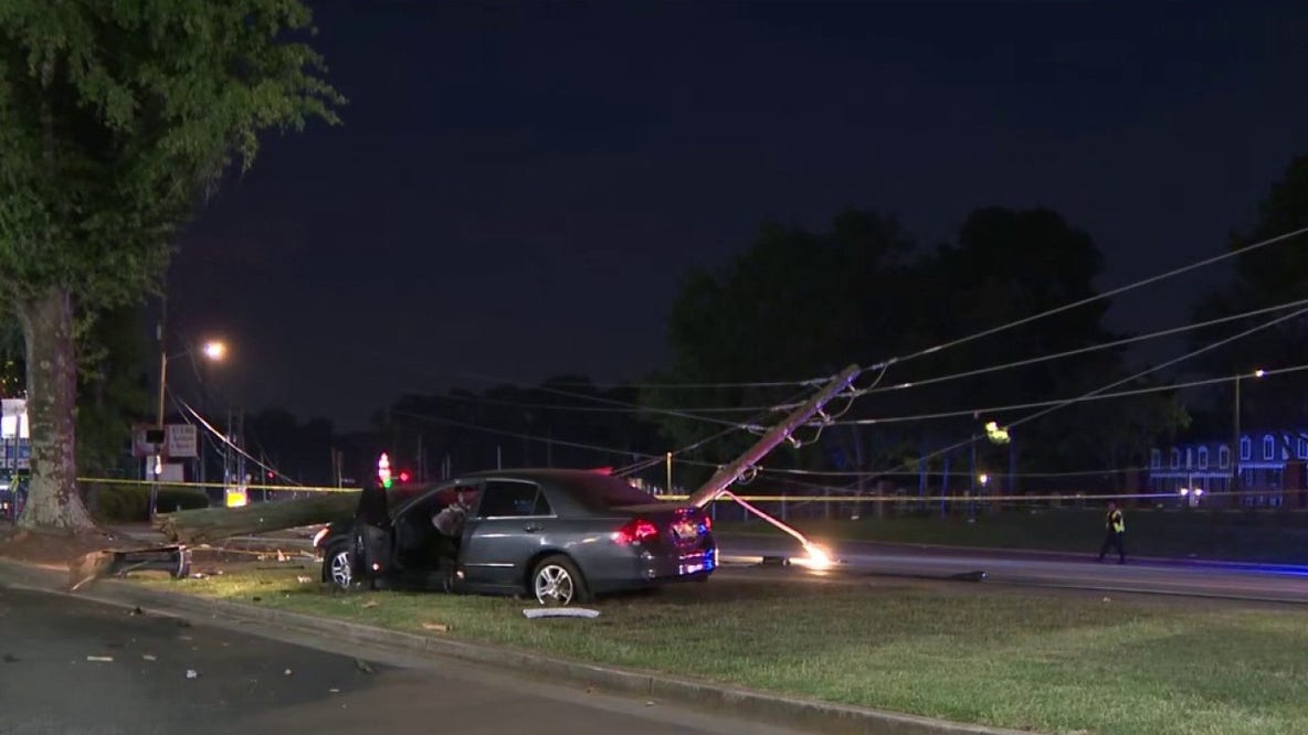 Driver sought after DeKalb crash knocks down power lines