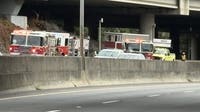 Smoke over Buford Highway Connector caused by 50-foot trash fire