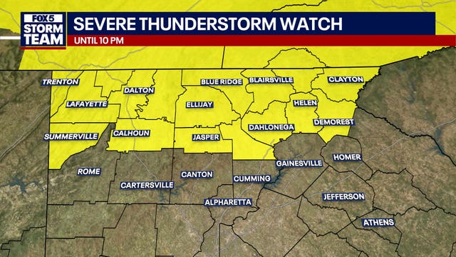 North Georgia weather alert: Severe Thunderstorm Watch issued