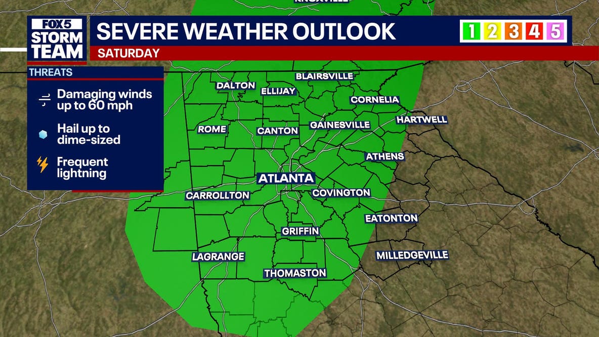 Scattered storms expected across Metro Atlanta Saturday evening