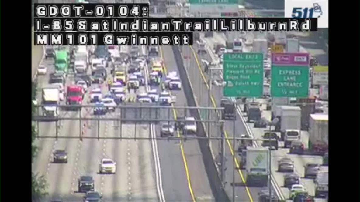 I-85 S crash causes major delays at Indian Trail Lilburn Road