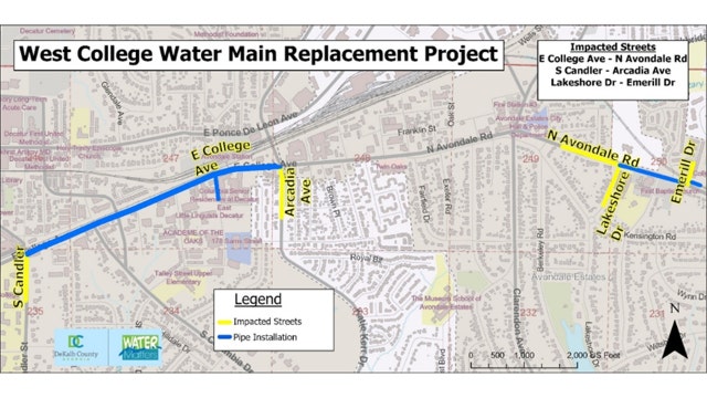 DeKalb County to restart West College Avenue water main replacement