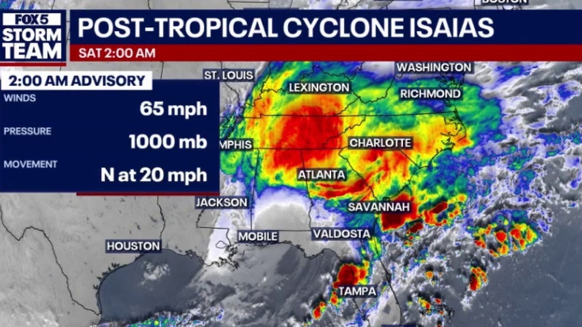 Isaisa tracker: Georgia sees high winds, flash flood threat