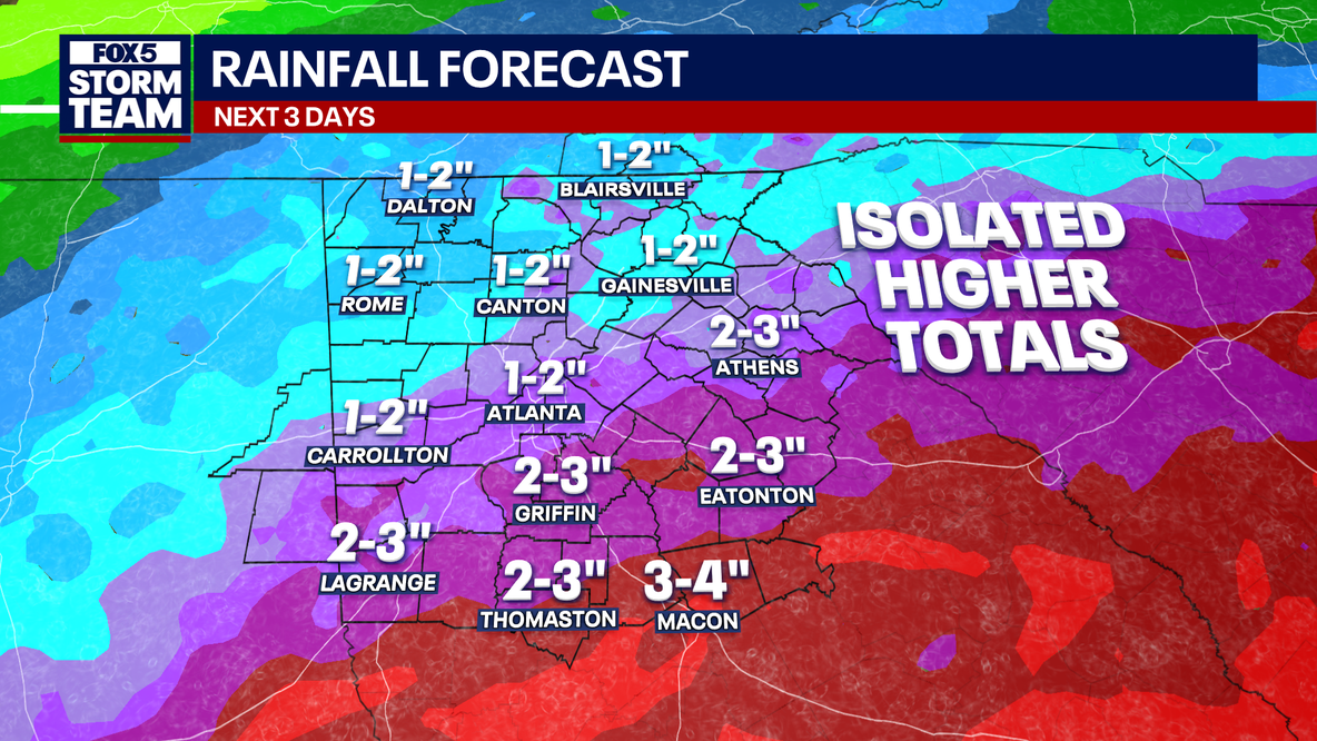 Widespread weekend rain set to hit metro Atlanta overnight