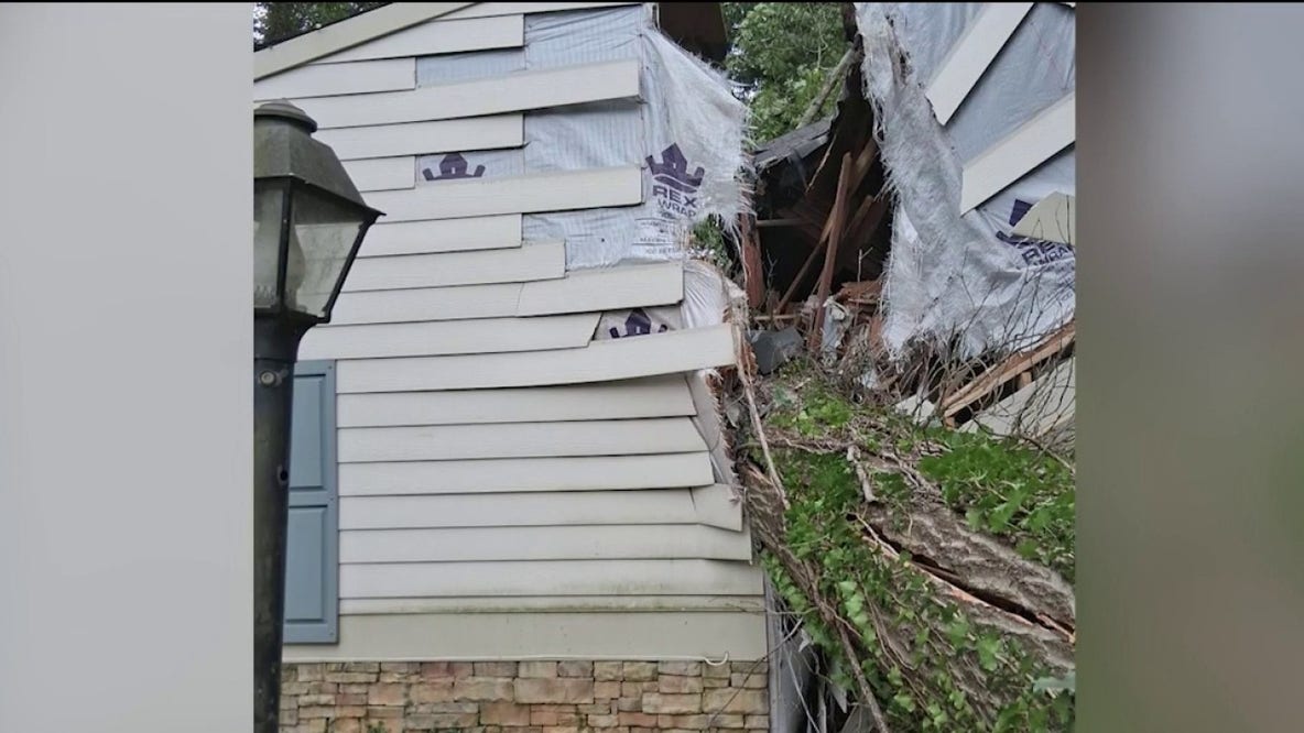 Falling tree splits Kennesaw family's home in half while they sleep