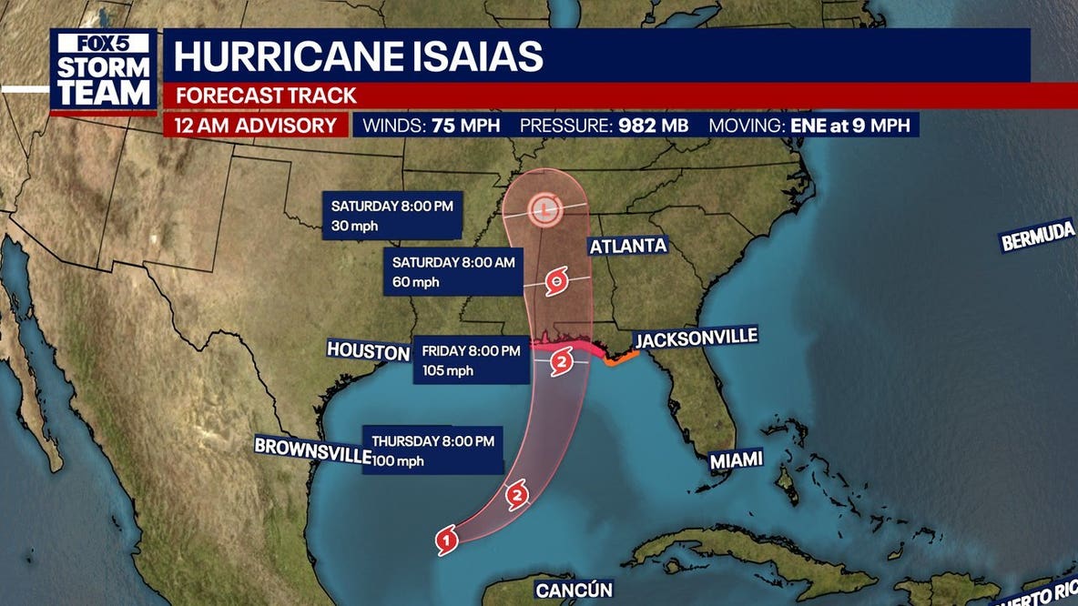 Isaias become a hurricane: Cone shifts west, but Atlanta not out of woods
