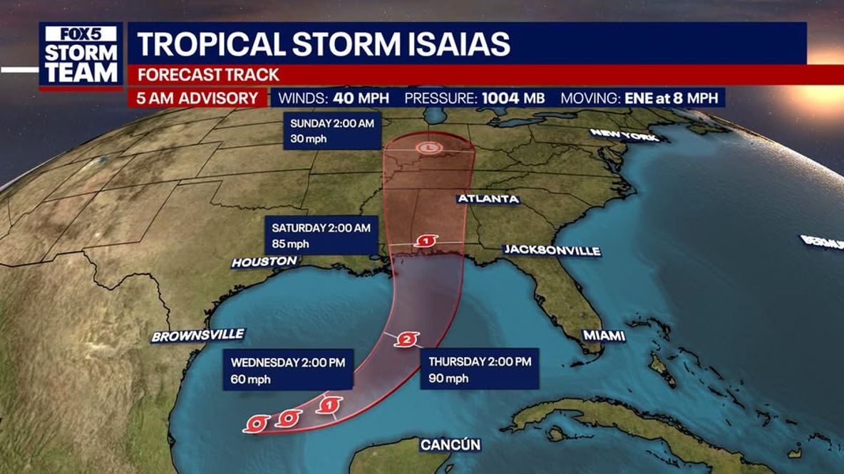 Isaias strengthens in Gulf as Georgia prepares for weekend storms