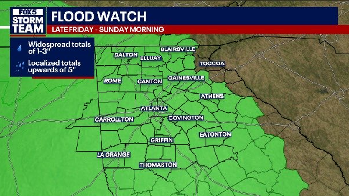 Lingering showers in metro Atlanta Saturday night, sunshine returns Sunday