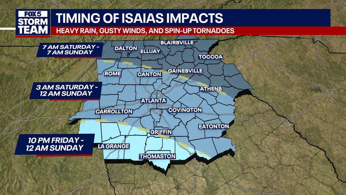 Hurricane Isaias strengthens to 85mph | North Georgia impacts ahead
