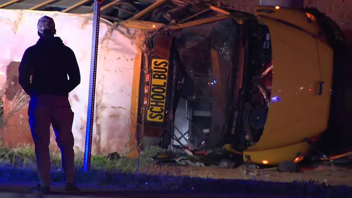 School bus overturns along Salem Road near Interstate 20