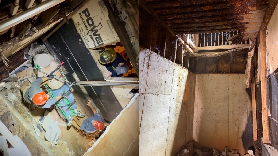 Firefighters rescue person trapped 20 feet under collapsed porch