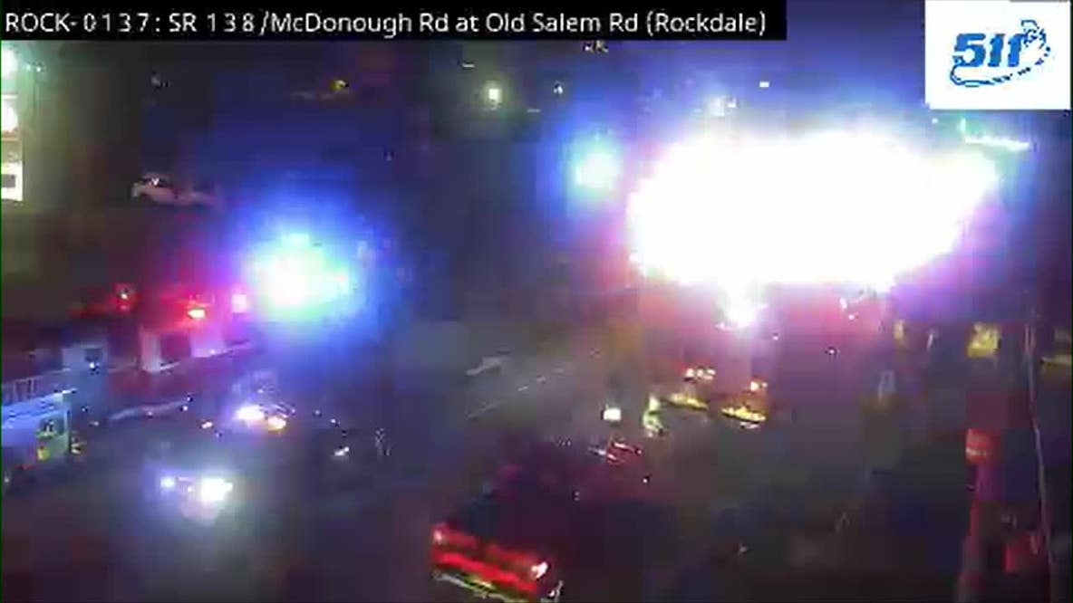 School bus overturns along Salem Road near Interstate 20