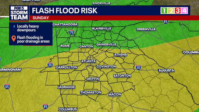 Lower rain totals expected as heaviest showers track south of metro Atlanta